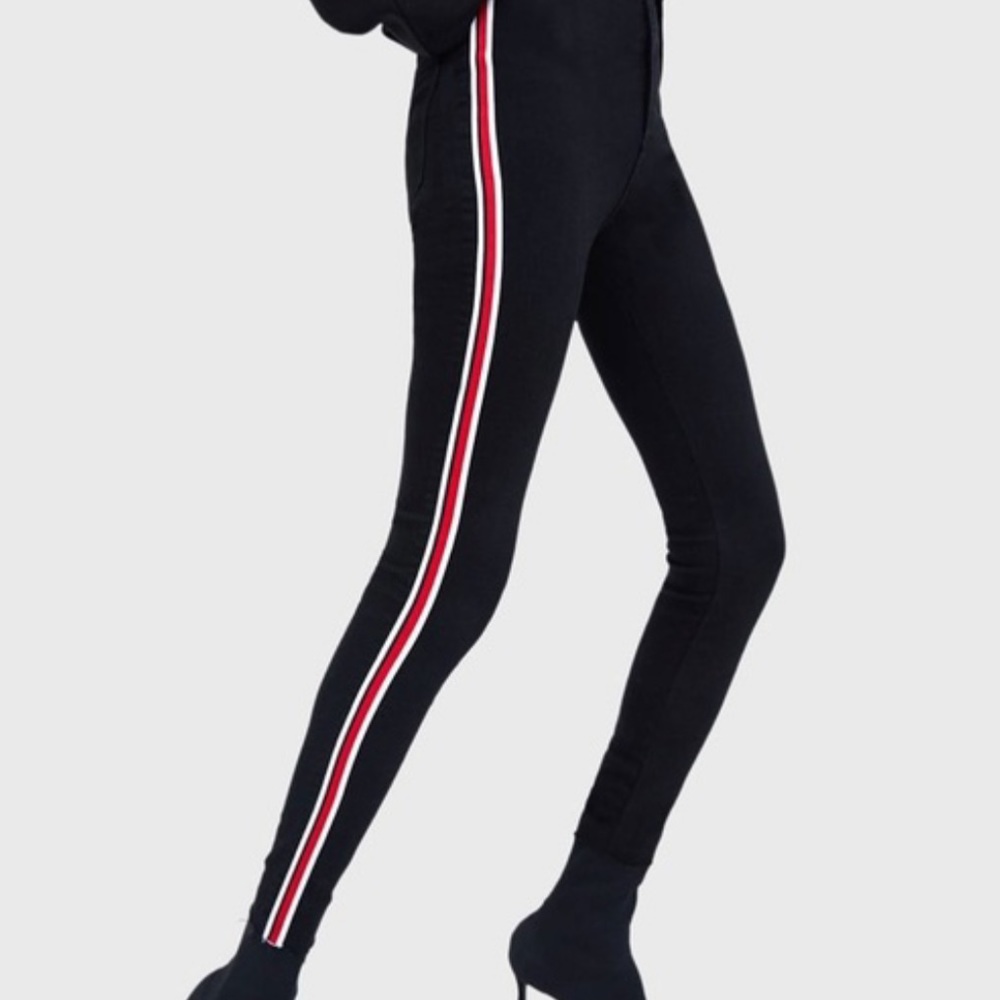 Zara Shaper Jeggings with Red/White Side Stripe
